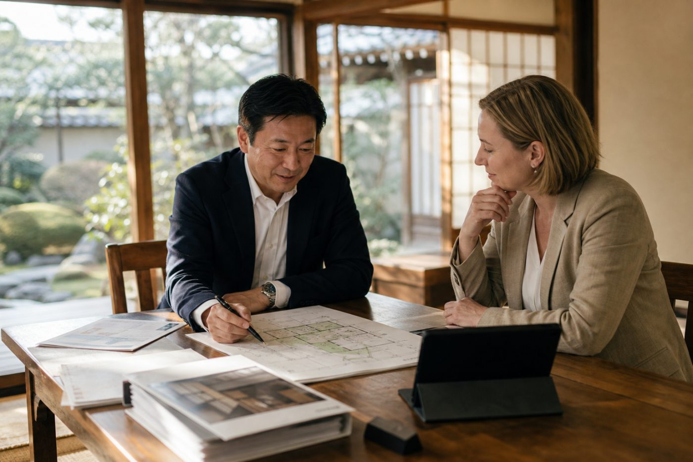Reviewing a spec sheet with a local professional